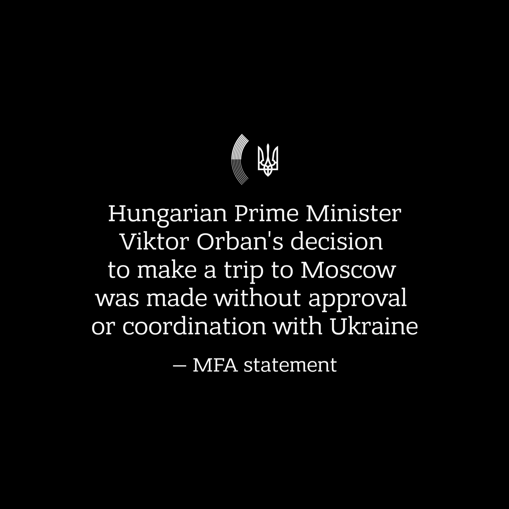Ukraine reaffirms ‘no agreements without Ukraine’ principle after Hungarian PM visit