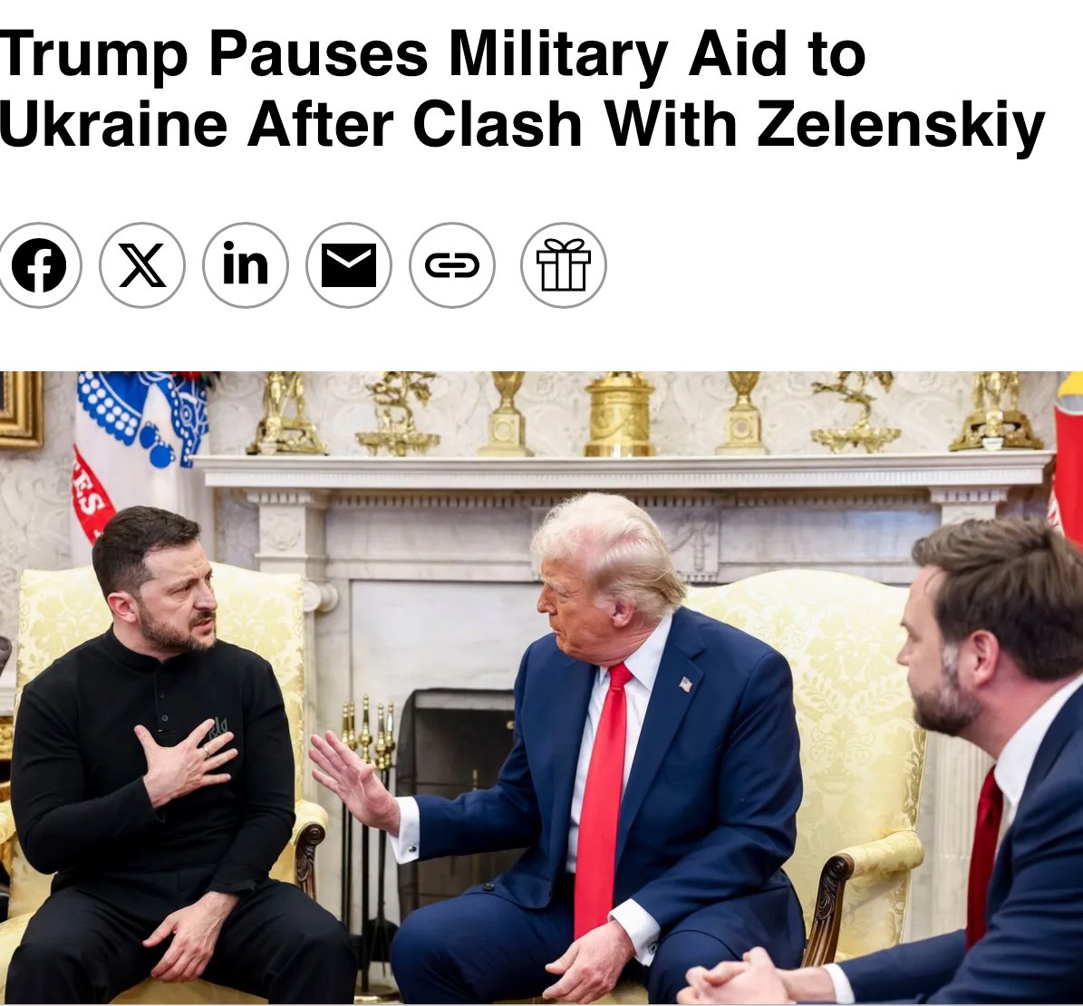 Trump freezes Ukraine aid, demands Zelensky peace commitment