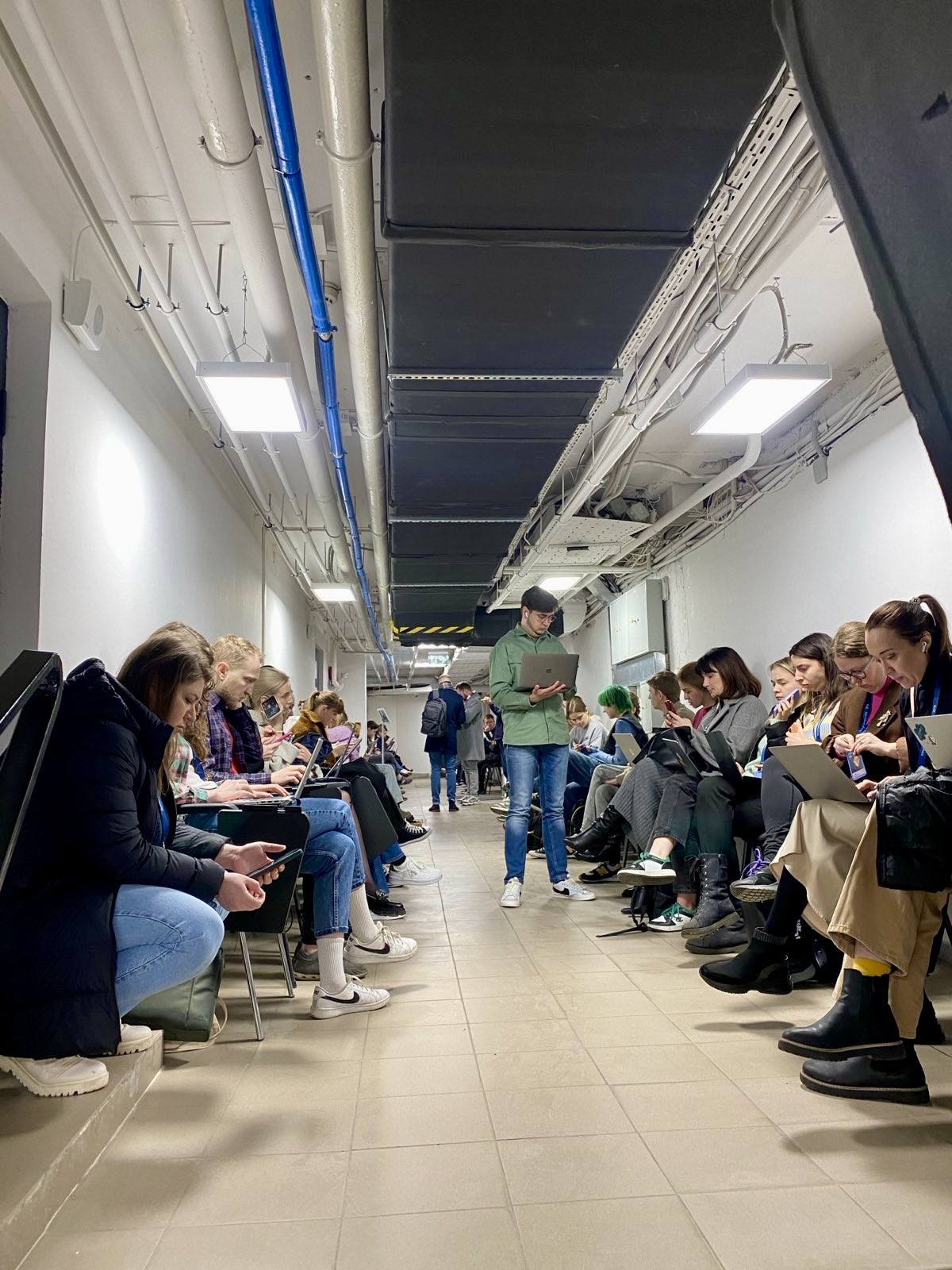 Everyone rushed to bomb shelters; students kept studying despite attacks.