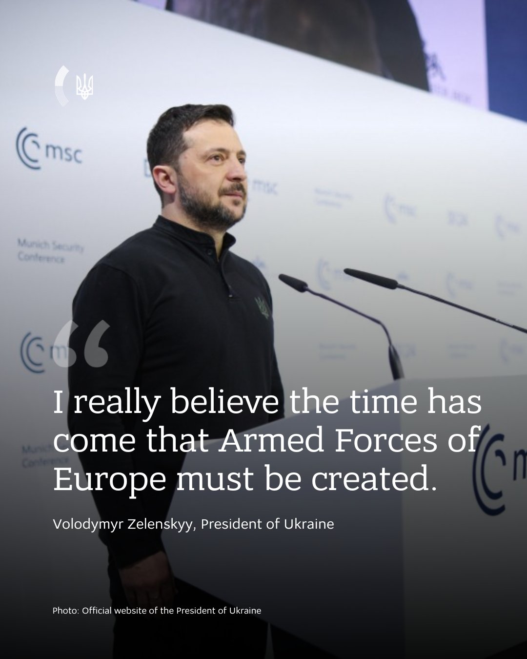 Zelenskyy at Munich Security Conference calls for European army