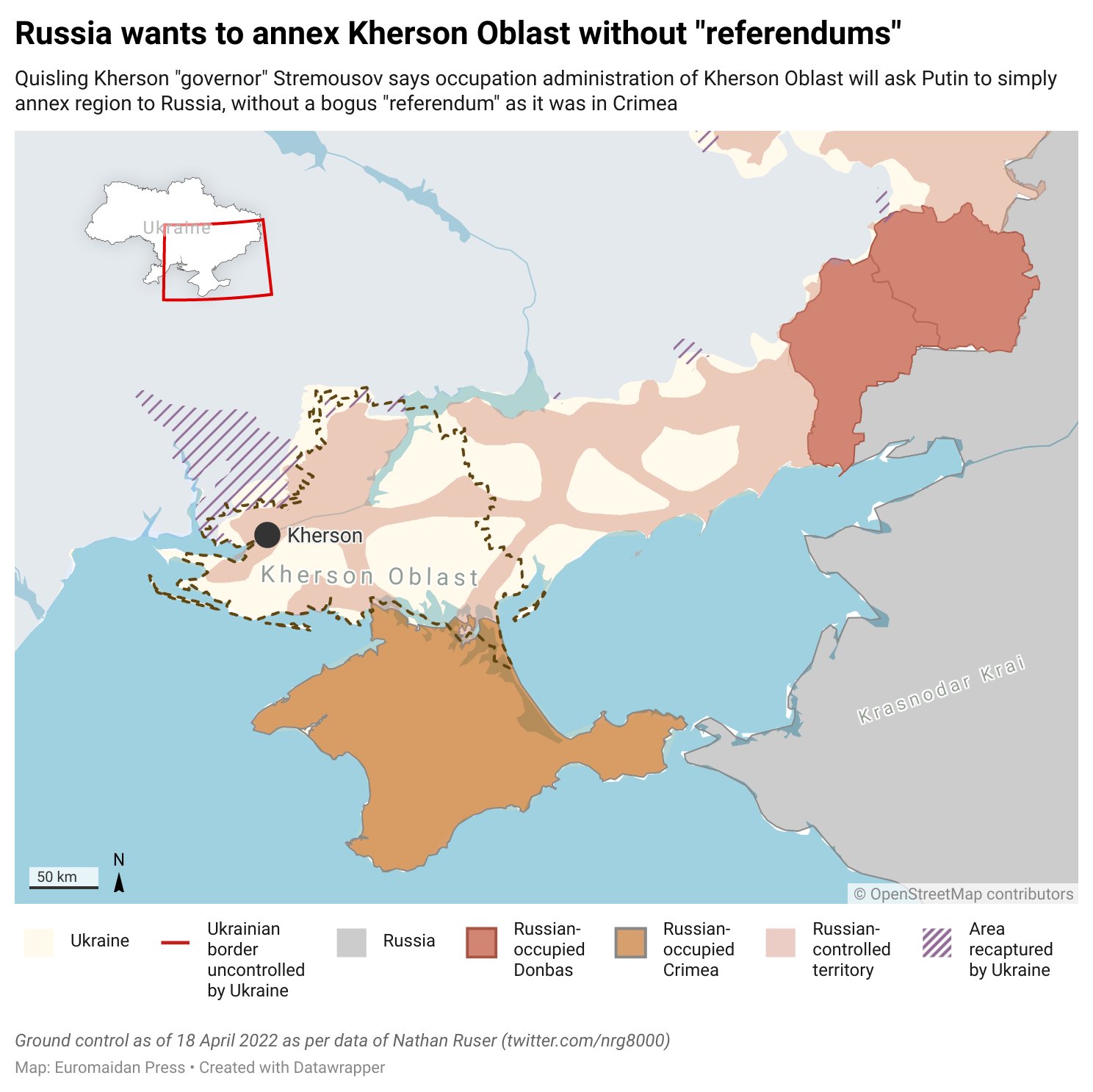 Russian proxies seek Kherson annexation without referendum