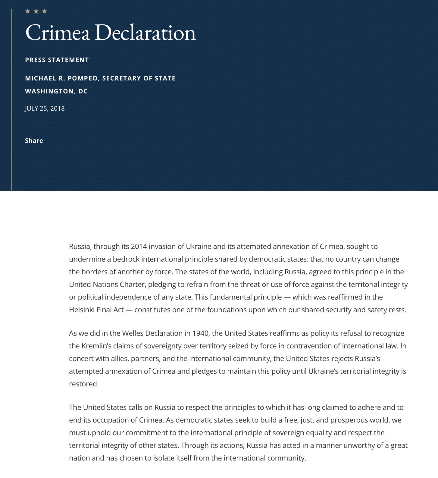 Zelensky reminds US of Trump’s Crimea pledge via 2018 declaration