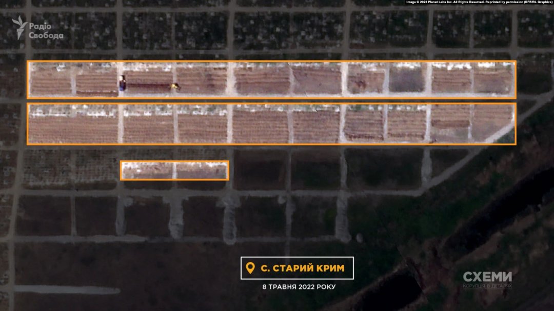 Satellite images show mass grave near Mariupol expanded significantly in May