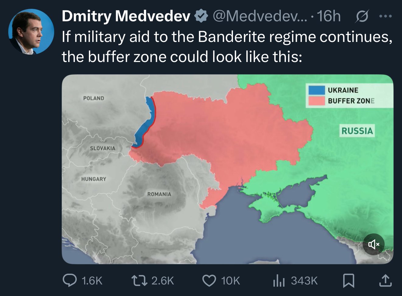Medvedev dreams of grey Ukraine buffer zone, war to end Russia