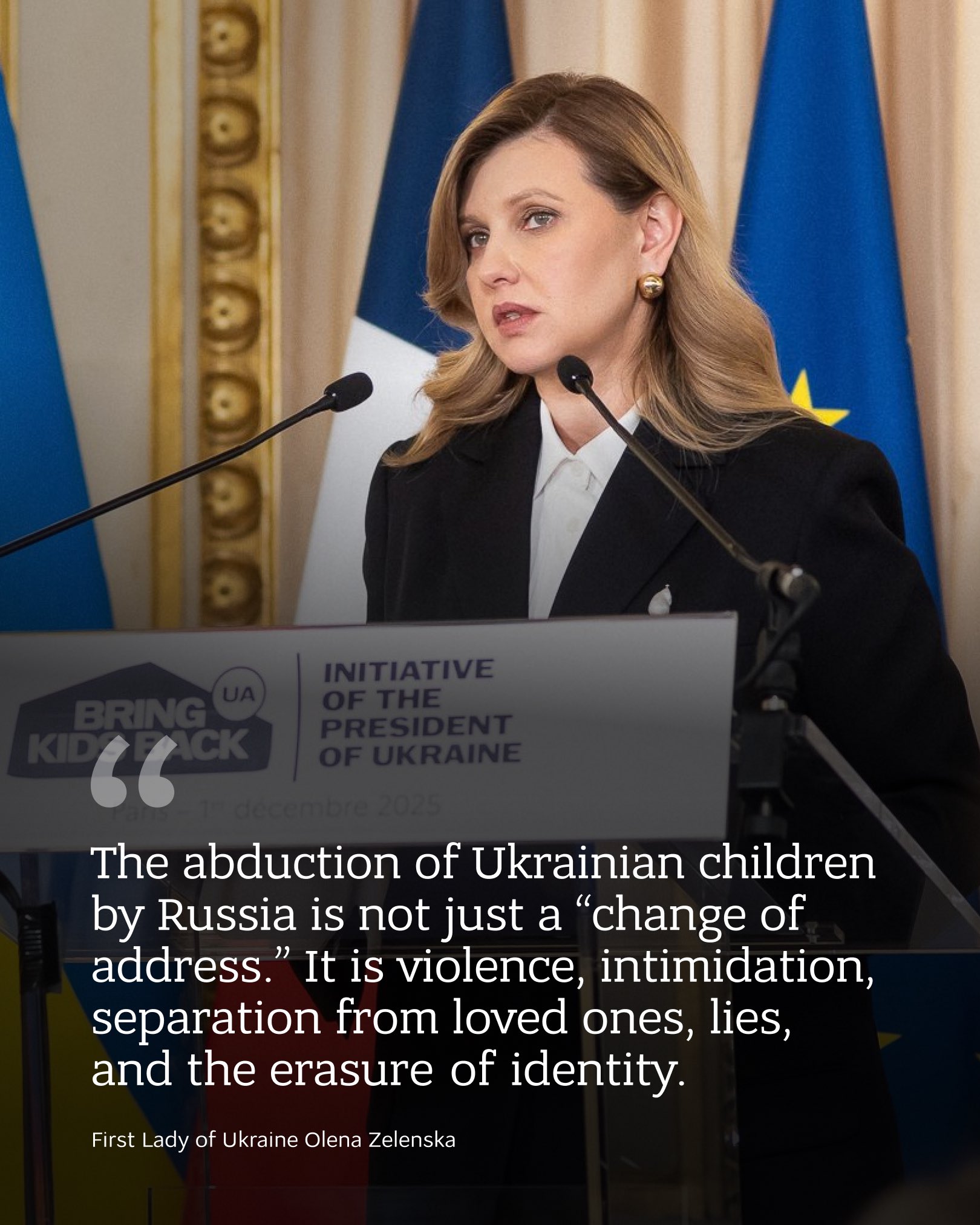 Ukraine’s First Lady joins Bring Kids Back UA meeting in Paris