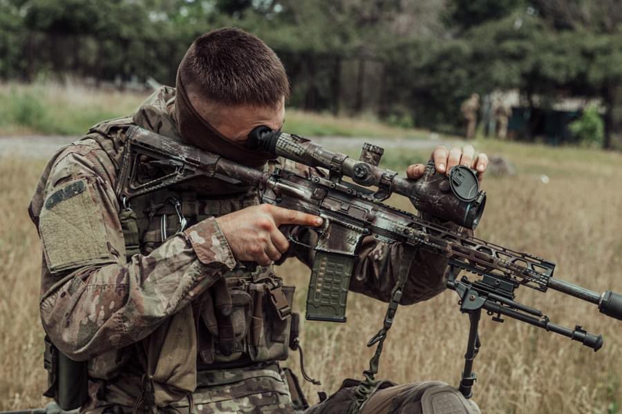 Snipers of the Bureviy Brigade on the front line