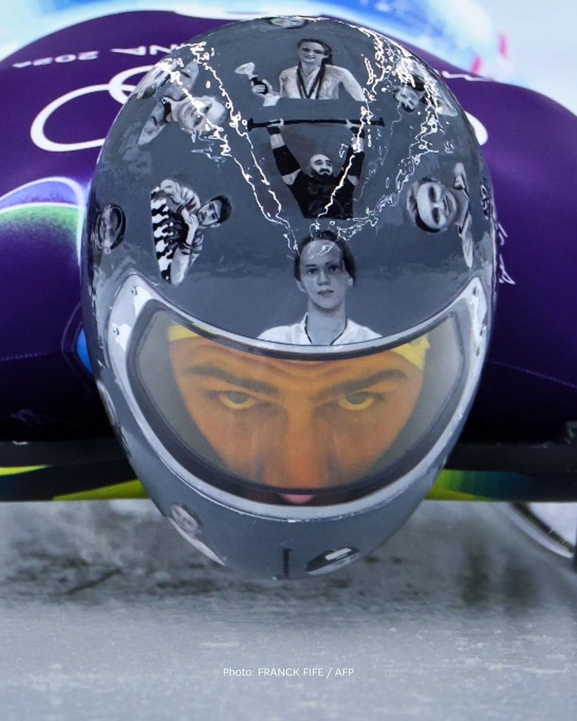 Ukrainian skeleton racer wears helmet honoring 650 killed athletes