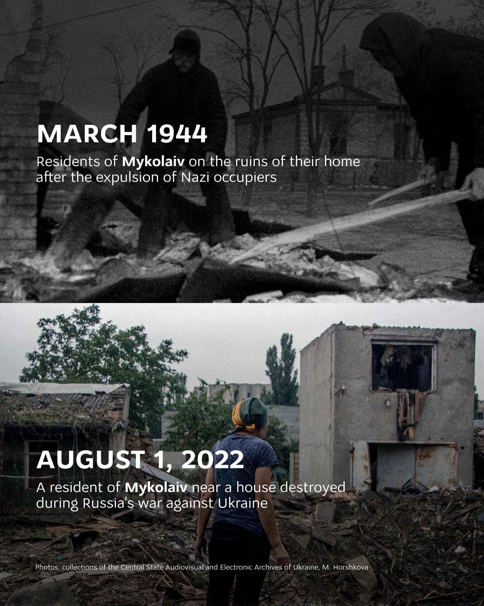 Mykolaiv after Nazi expulsion and during Russia’s war against Ukraine
