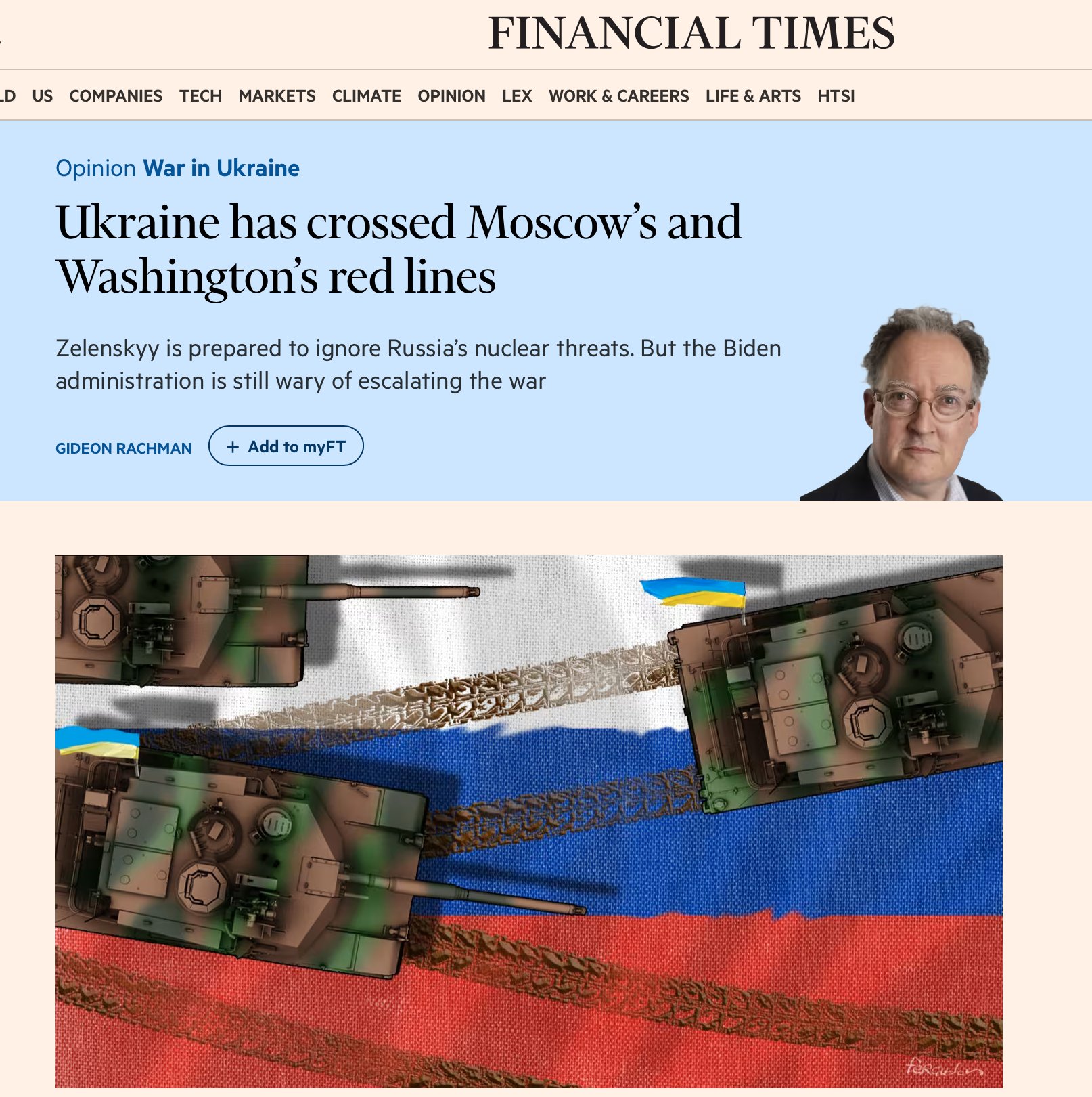 FT: Ukraine crosses Moscow’s and Washington’s red lines, US wary
