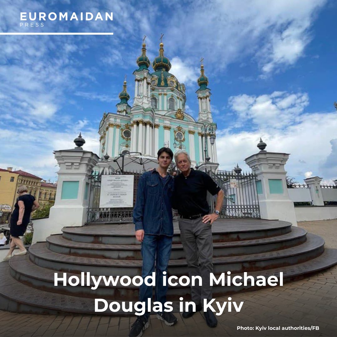 Hollywood icon Michael Douglas visits Kyiv landmarks amid war