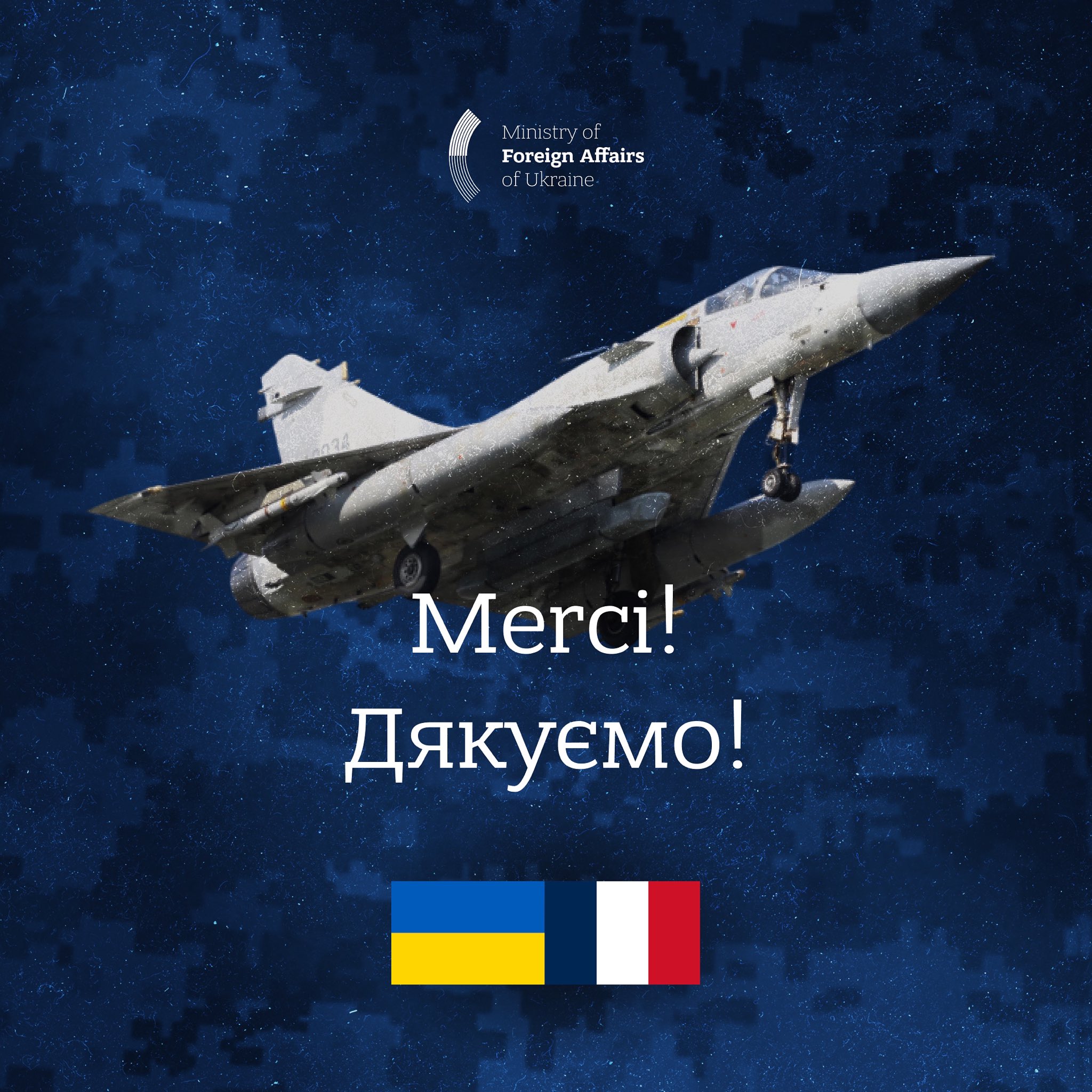 Arrival of the first Mirage 2000 in Ukraine (12 words max)