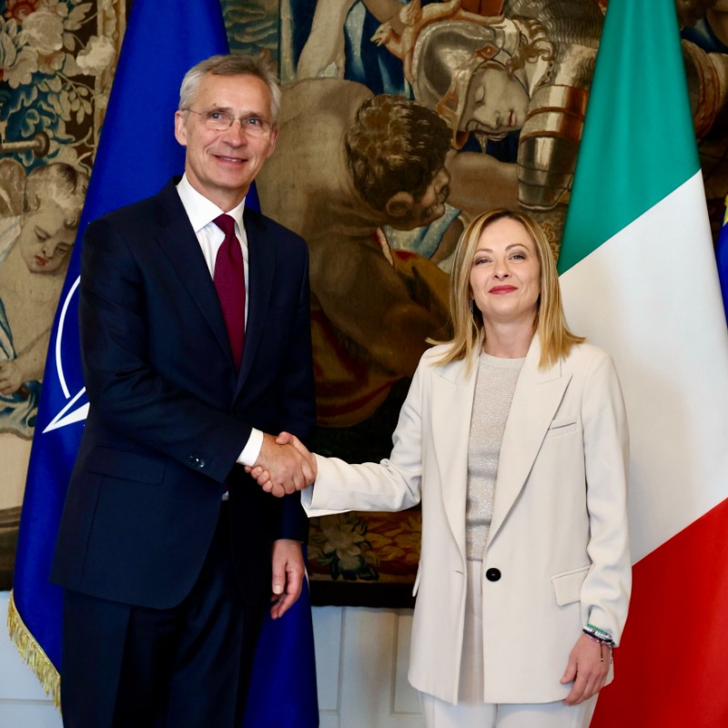 NATO Secretary General meets Italian PM to discuss summit and Ukraine support