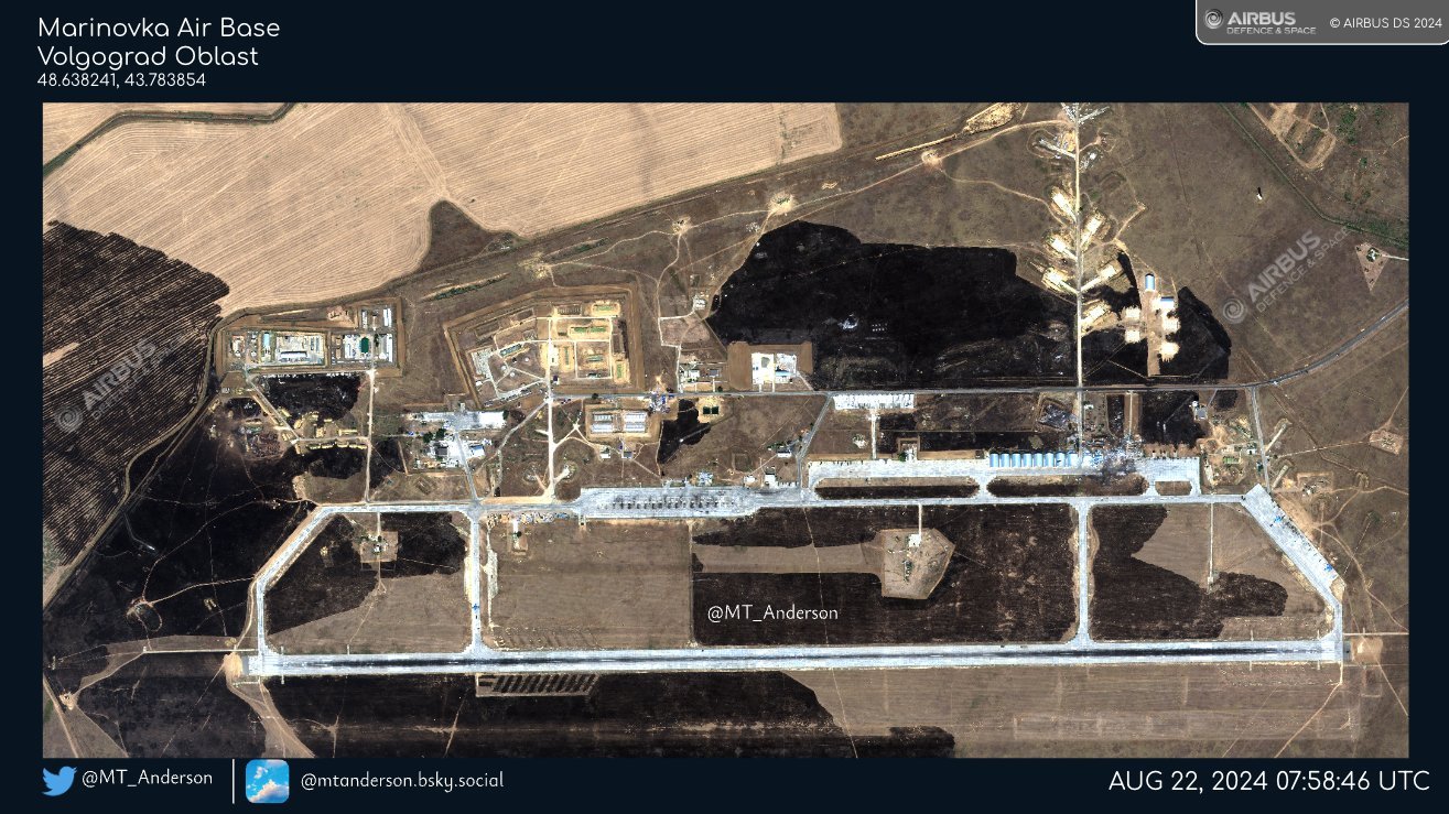 Satellite images show damage at Marinovka airbase