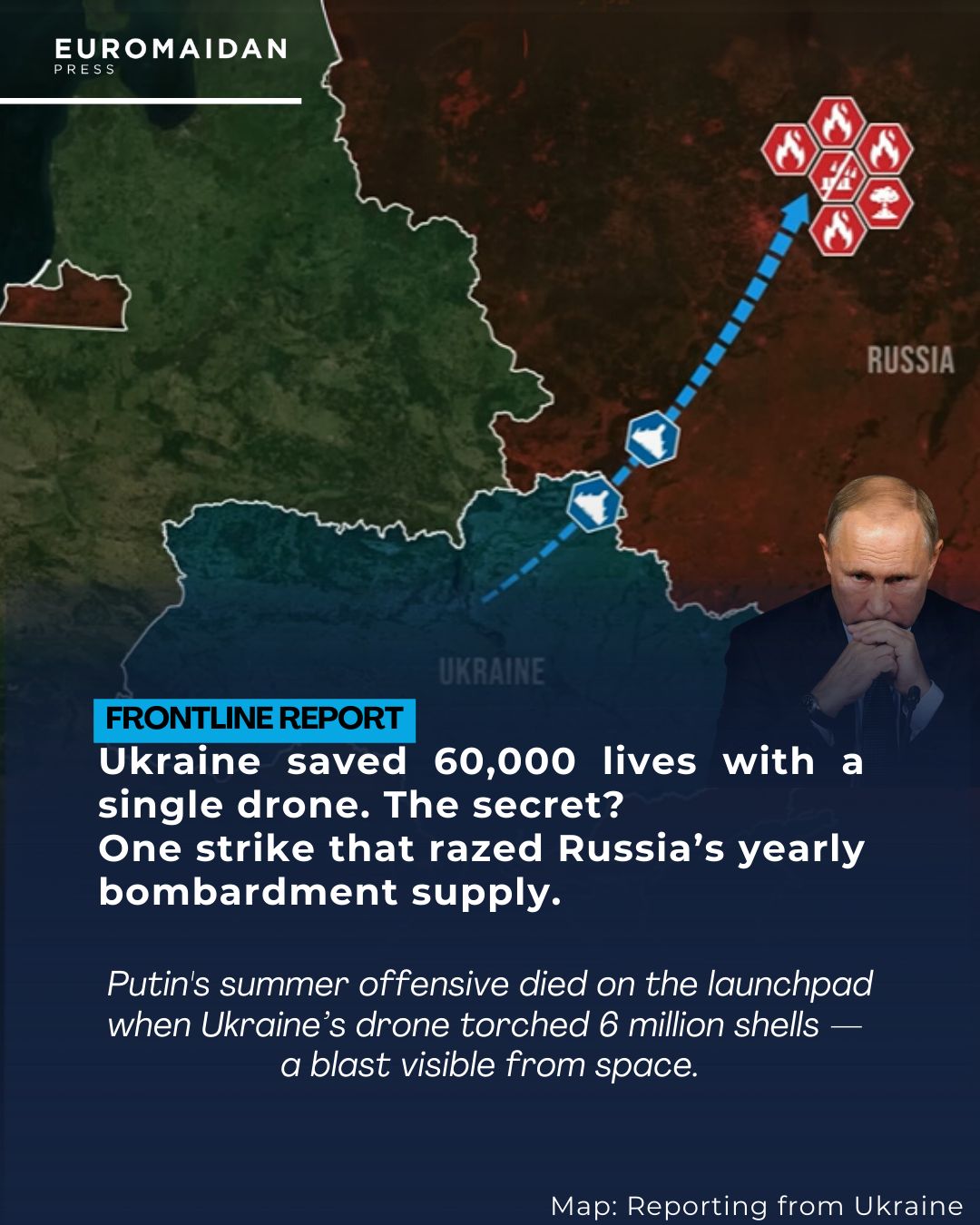 Ukraine’s drone destroys more Russian shells than West
