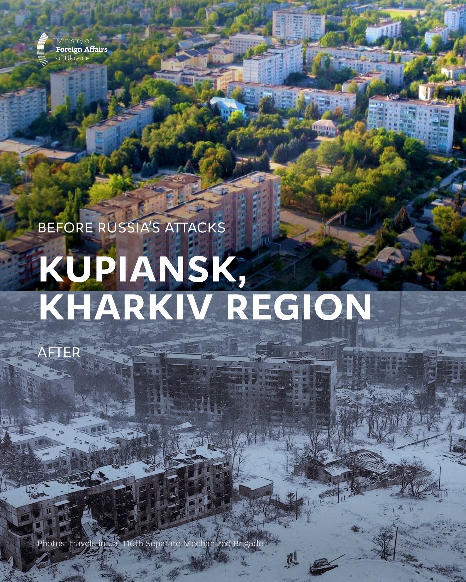 Russia uses all weapons to destroy life in Ukrainian cities like Kupiansk