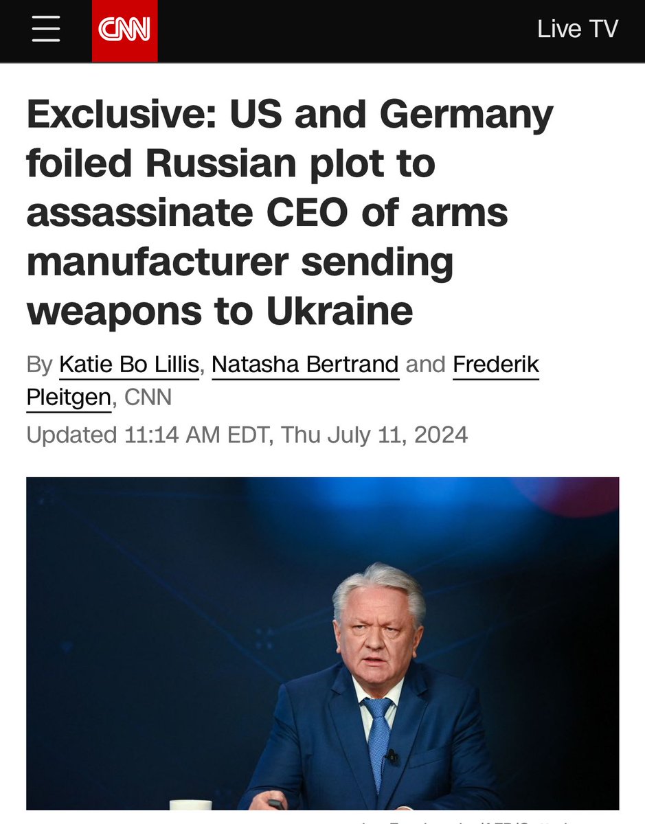 Russian plan to assassinate Rheinmetall CEO revealed by CNN