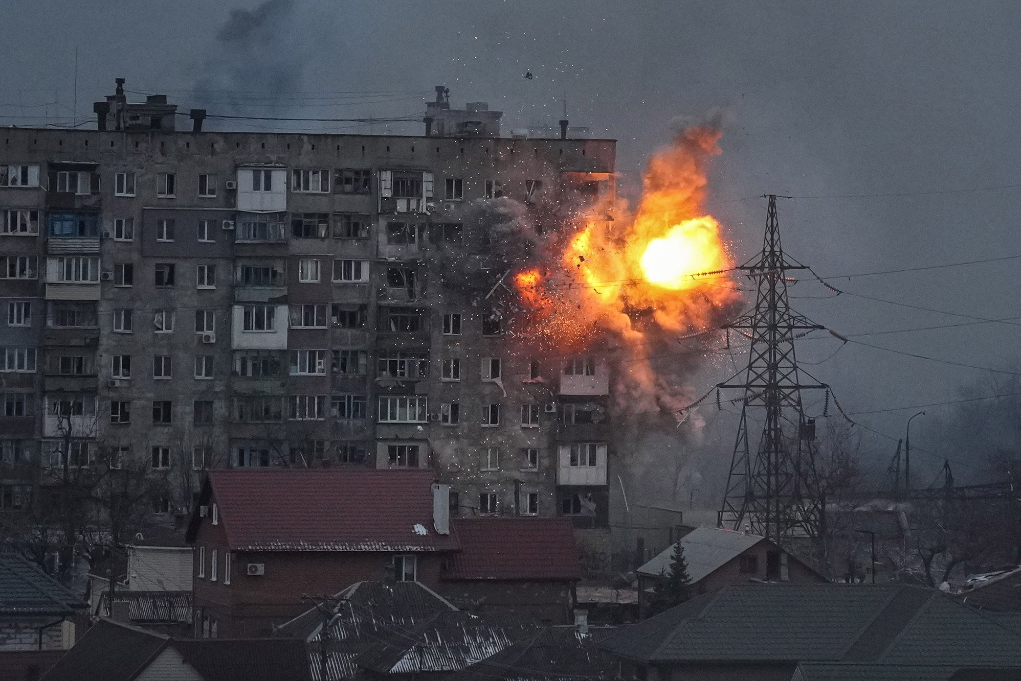 Mariupol devastation by Russian forces in war