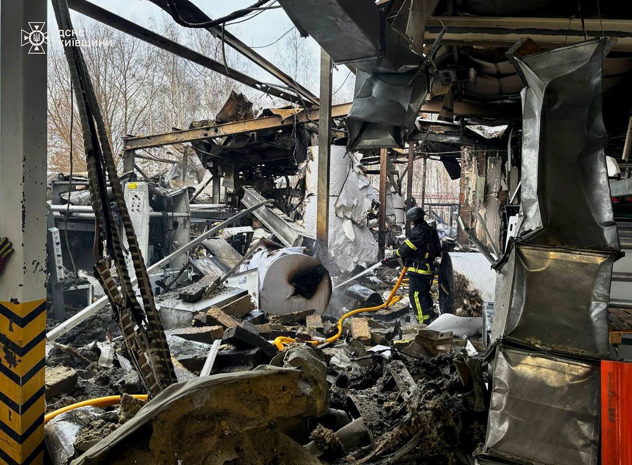 Russian drone debris sparks fires in Kyiv Oblast