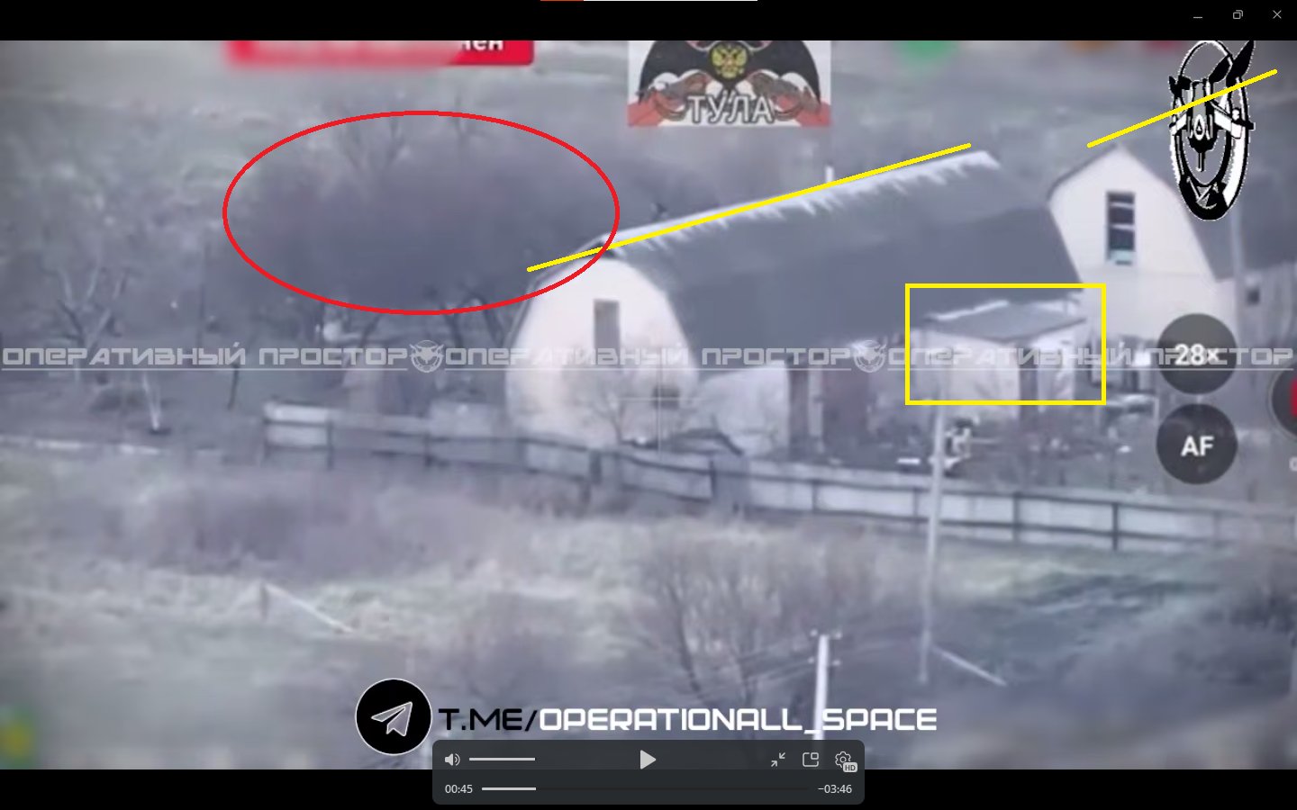 Russian soldier filmed in Borova by RU 4td