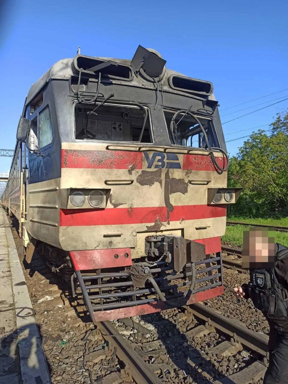 Russian drone strikes train near Zaporizhzhia