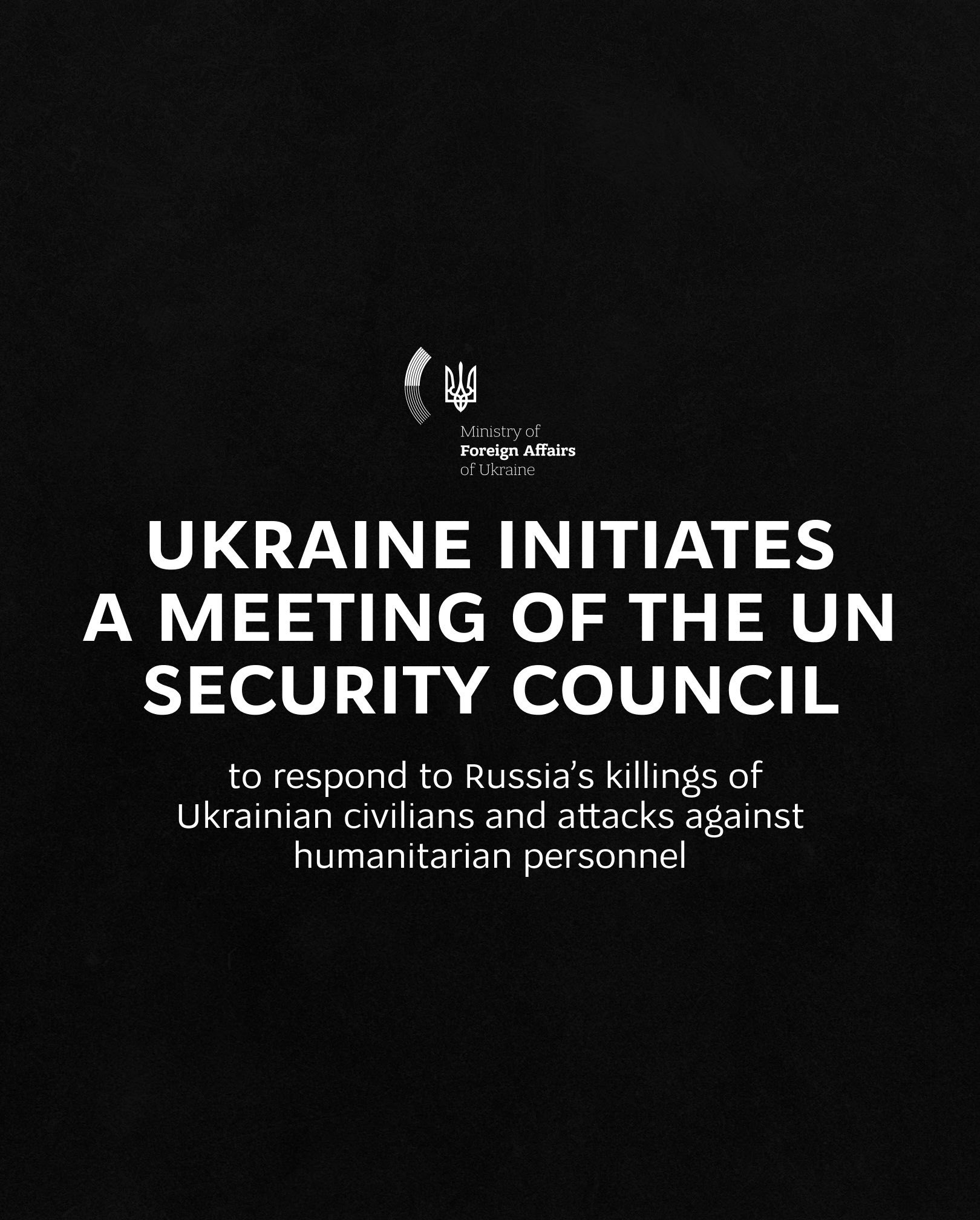Ukraine FM instructs UN Security Council meeting over Russian civilian killings