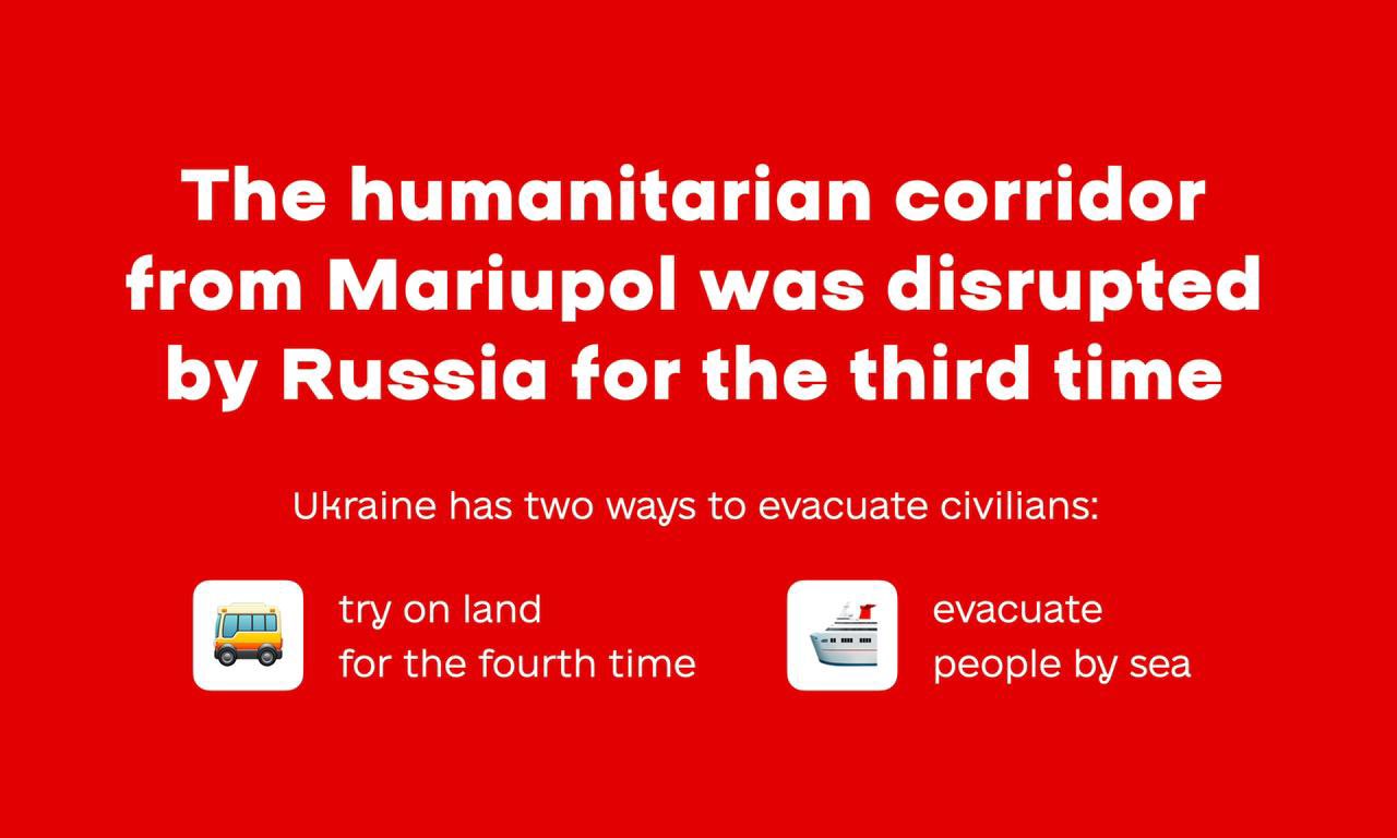 Russia uses civilians as human shields; Ukraine weighs Mariupol options