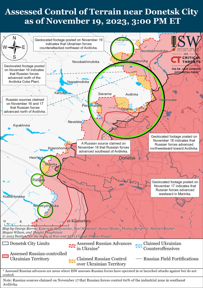 Ukrainian forces push back near Avdiivka, retake territory