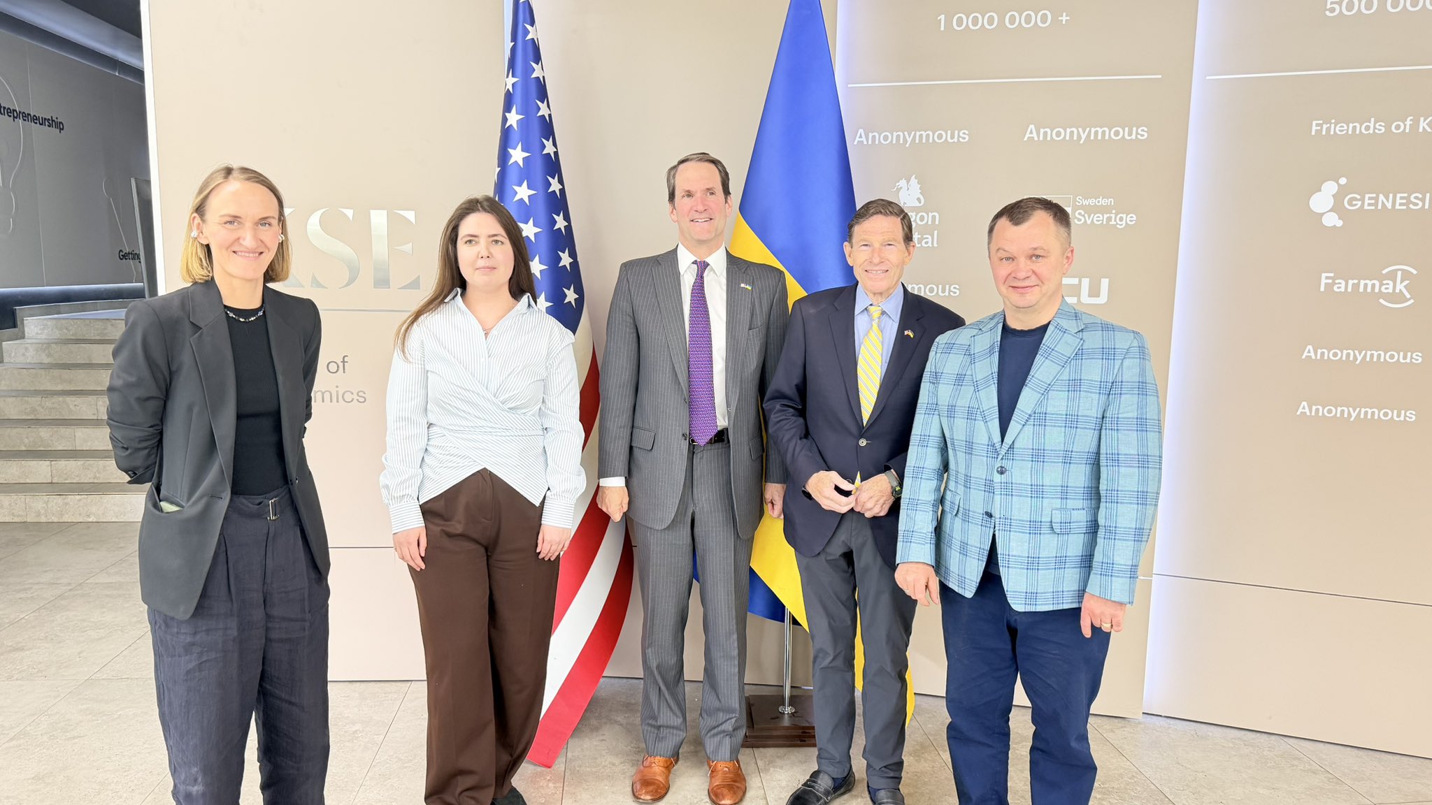 US embassy open as Blumenthal and Himes visit Kyiv School of Economics