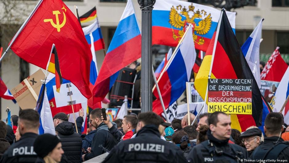 Pro-Russian convoy in Germany sparks outrage near Ukrainian demonstration