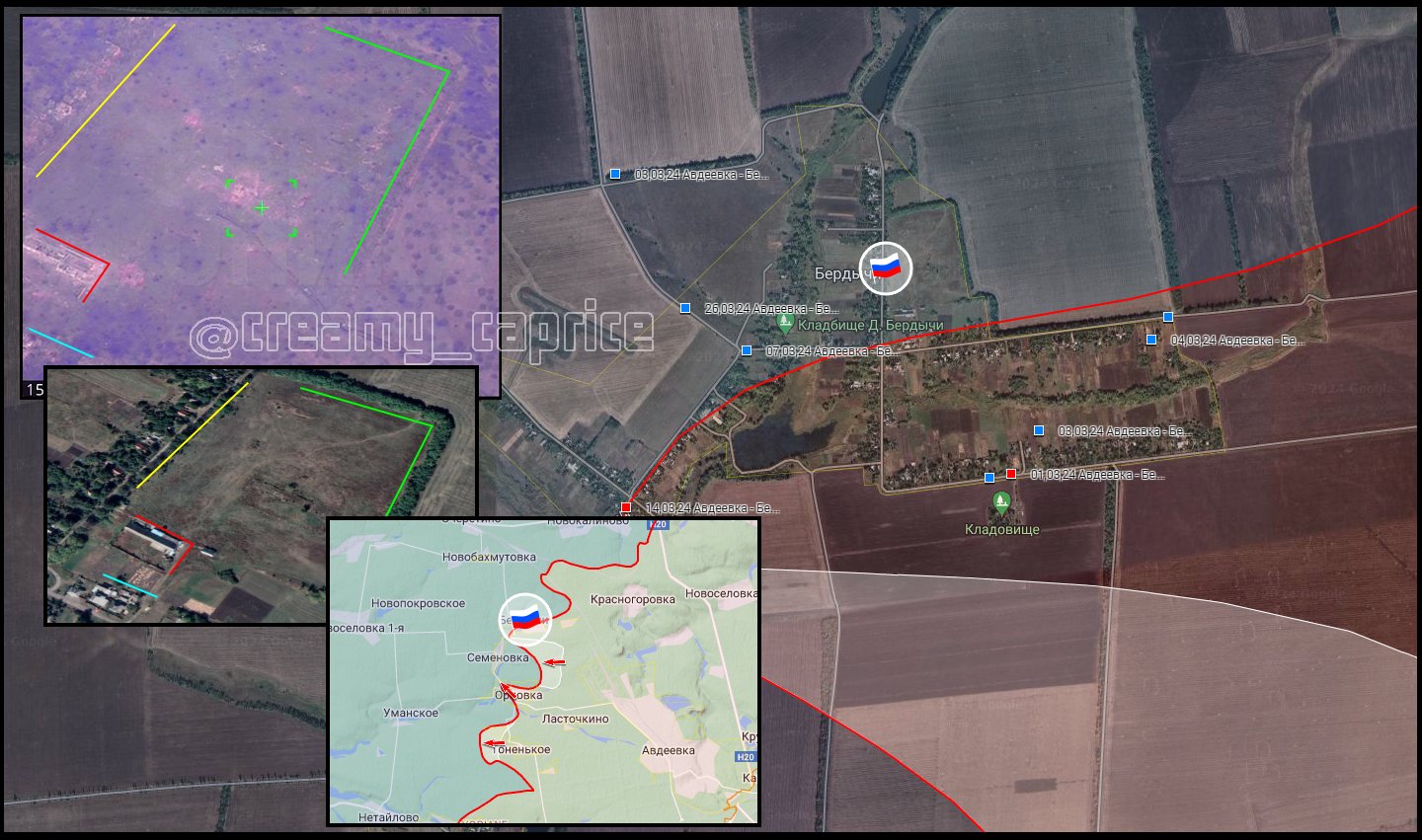 Russian armored assault in Berdychi, Donetsk Oblast, Ukraine