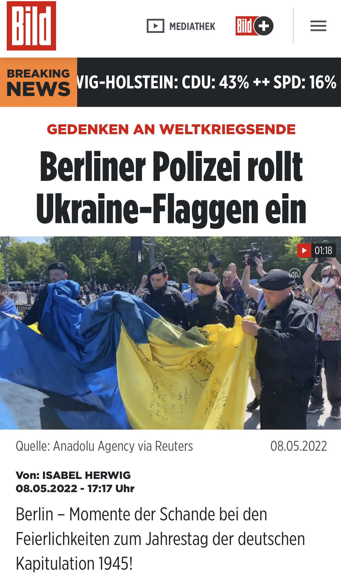 Ukraine’s ambassador condemns Berlin’s treatment of Ukrainian symbols