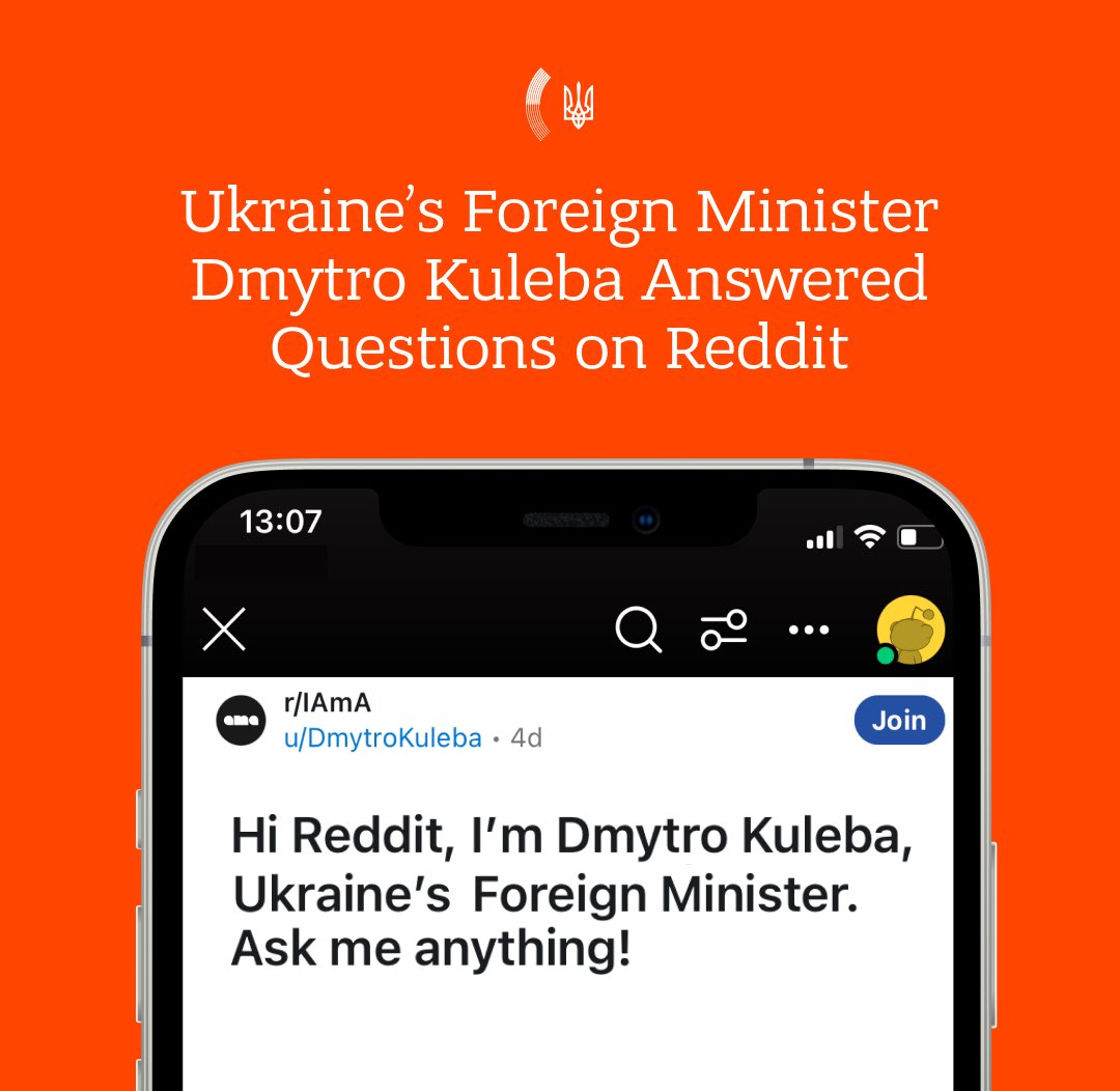 Ukraine’s Foreign Minister answers Reddit AMA questions