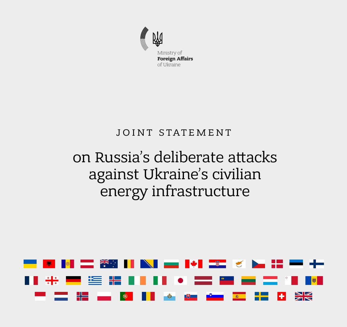 42 states condemn Russia’s attacks on Ukraine’s energy infrastructure
