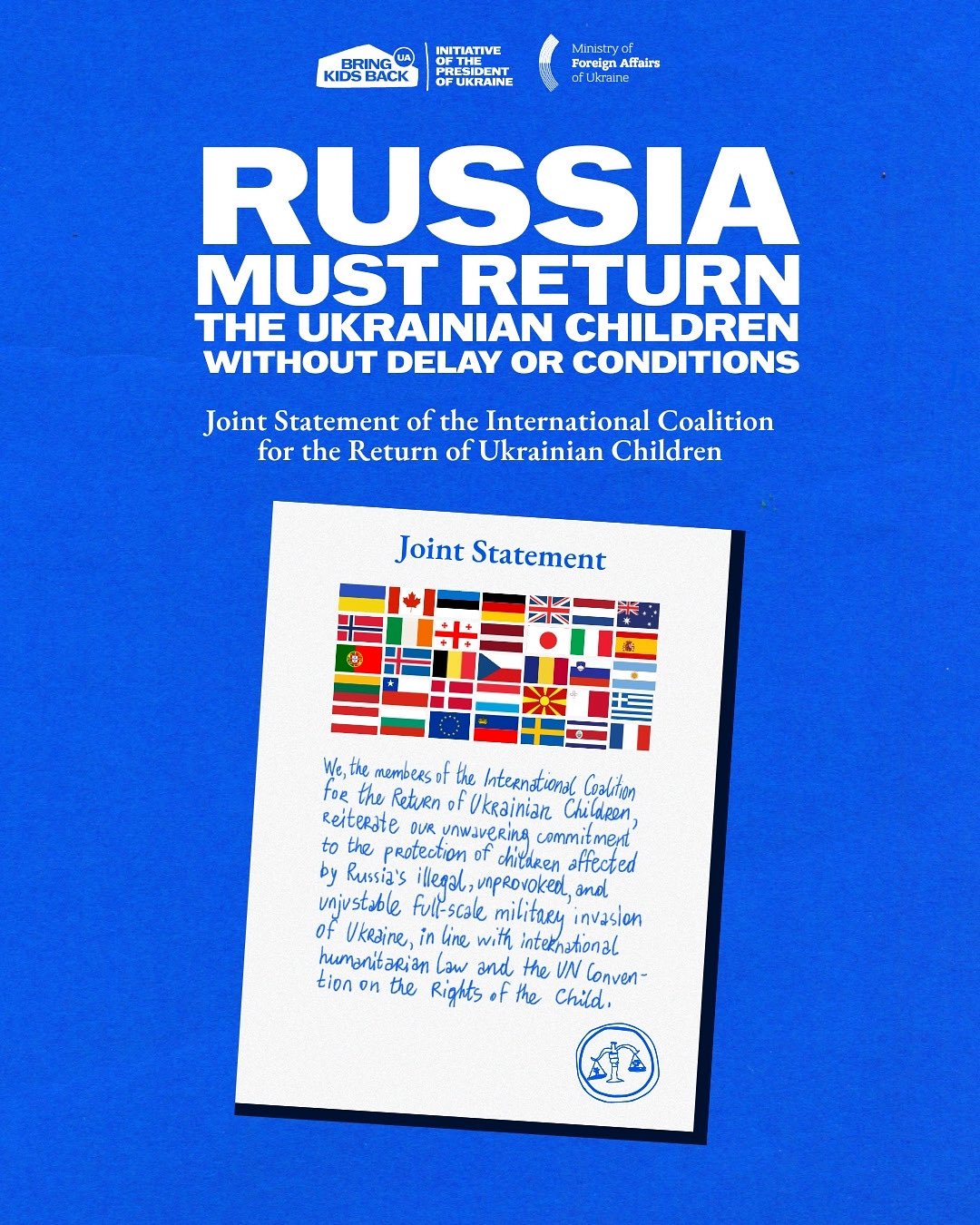 Coalition demands Russia return Ukrainian children unconditionally