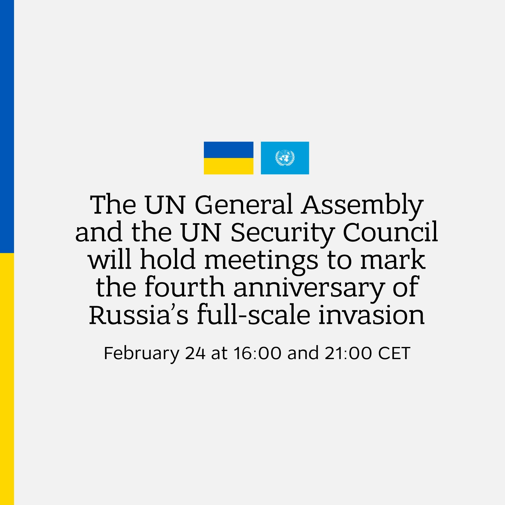 Ukraine announces UN session on fourth anniversary of invasion