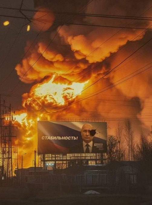 Viral Putin billboard image: Too good to be true, created by @khersondesigner in March 2024