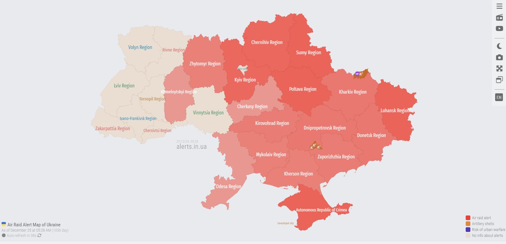 Russia attacks Ukraine power plants on Christmas