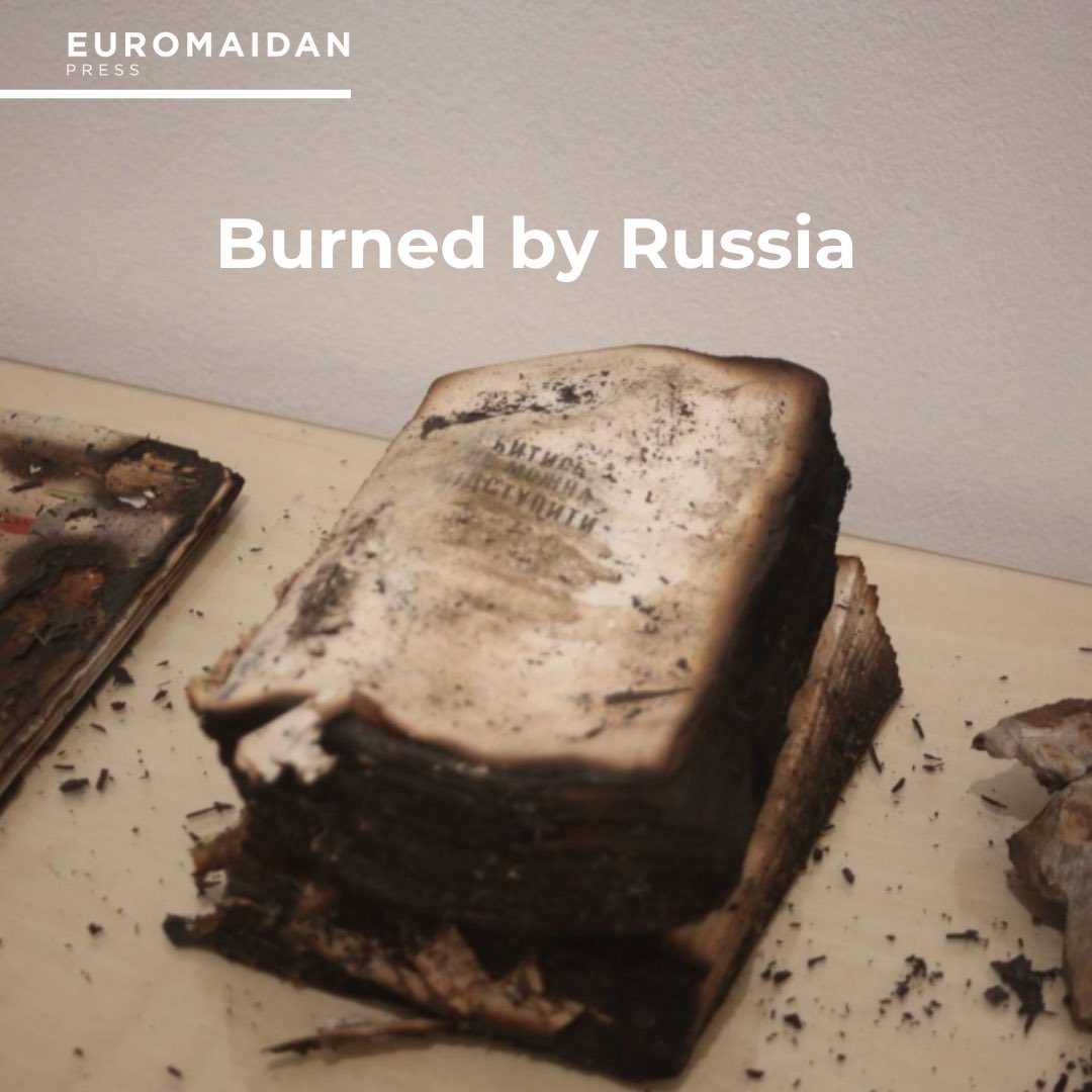 Russia’s destruction of Ukrainian cultural heritage, including books, highlighted