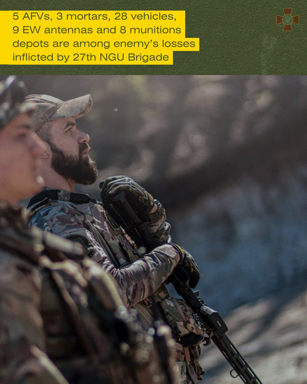 Ukrainian National Guard reports weekly Russian equipment losses