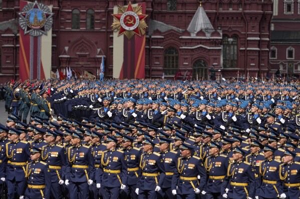 Russia accused of fascist pretense in Red Square parade