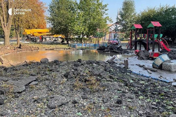 Russian missile strikes children’s playground in Kharkiv