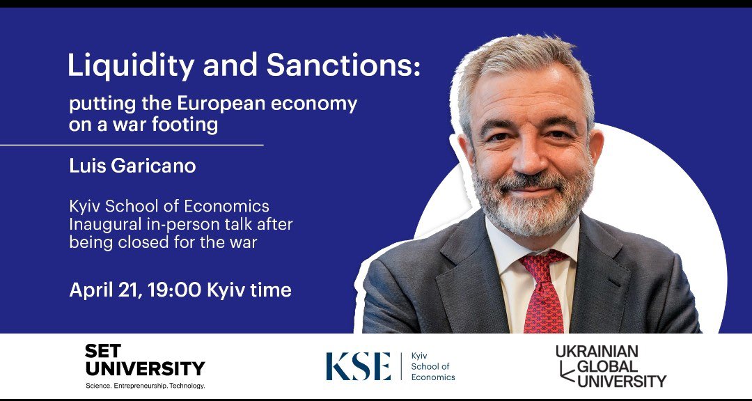 Garicano gives first in-person talk at Kyiv School on Europe helping Ukraine.