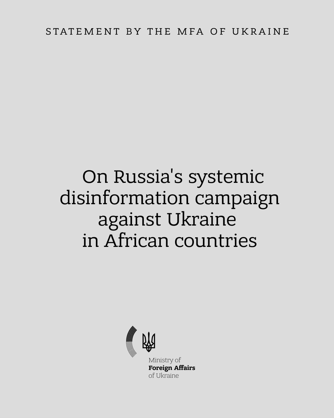 Ukraine MFA warns of Russian disinformation surge in Africa