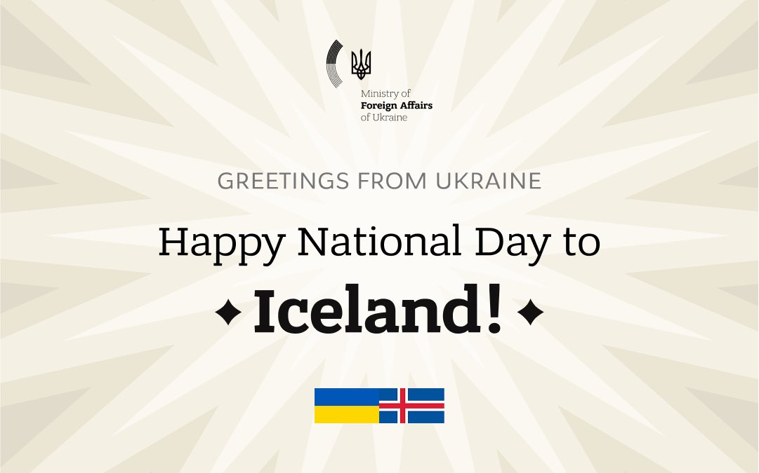 Ukraine congratulates Iceland on National Day and thanks for solidarity.