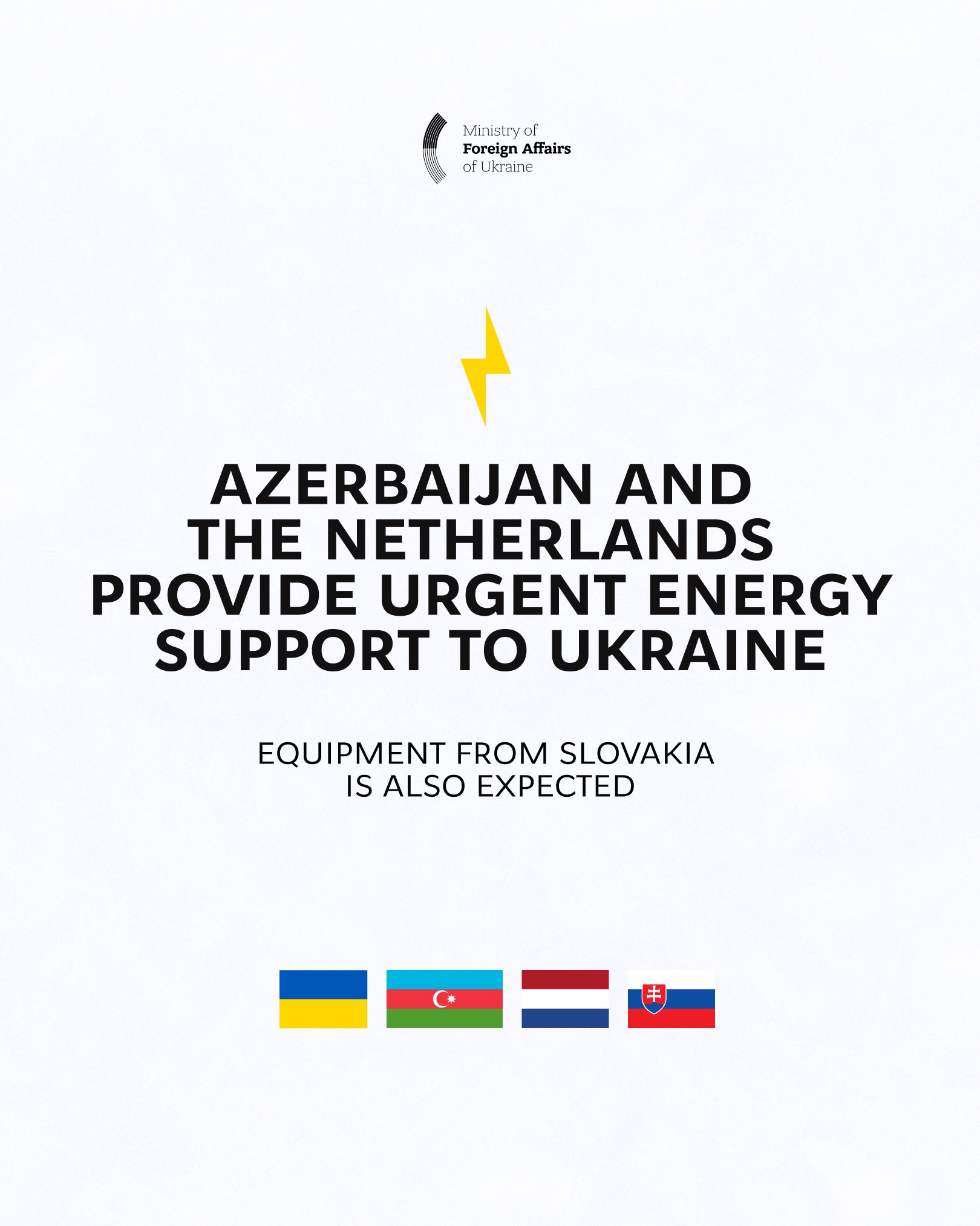 Ukraine thanks countries for winter energy support, Azerbaijan announced new aid
