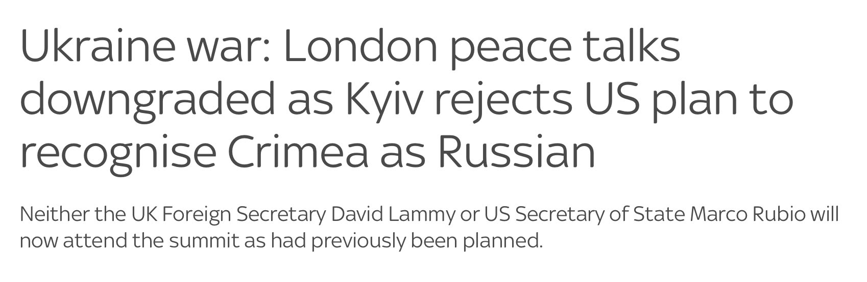 Ukraine rejects US plan on Crimea; London talks postponed