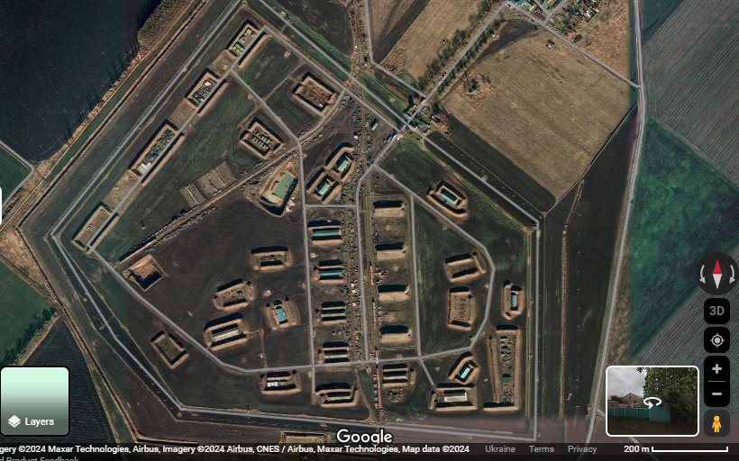 Ammunition depot in Kamenny, Krasnodar Krai, stored munitions in the open air.