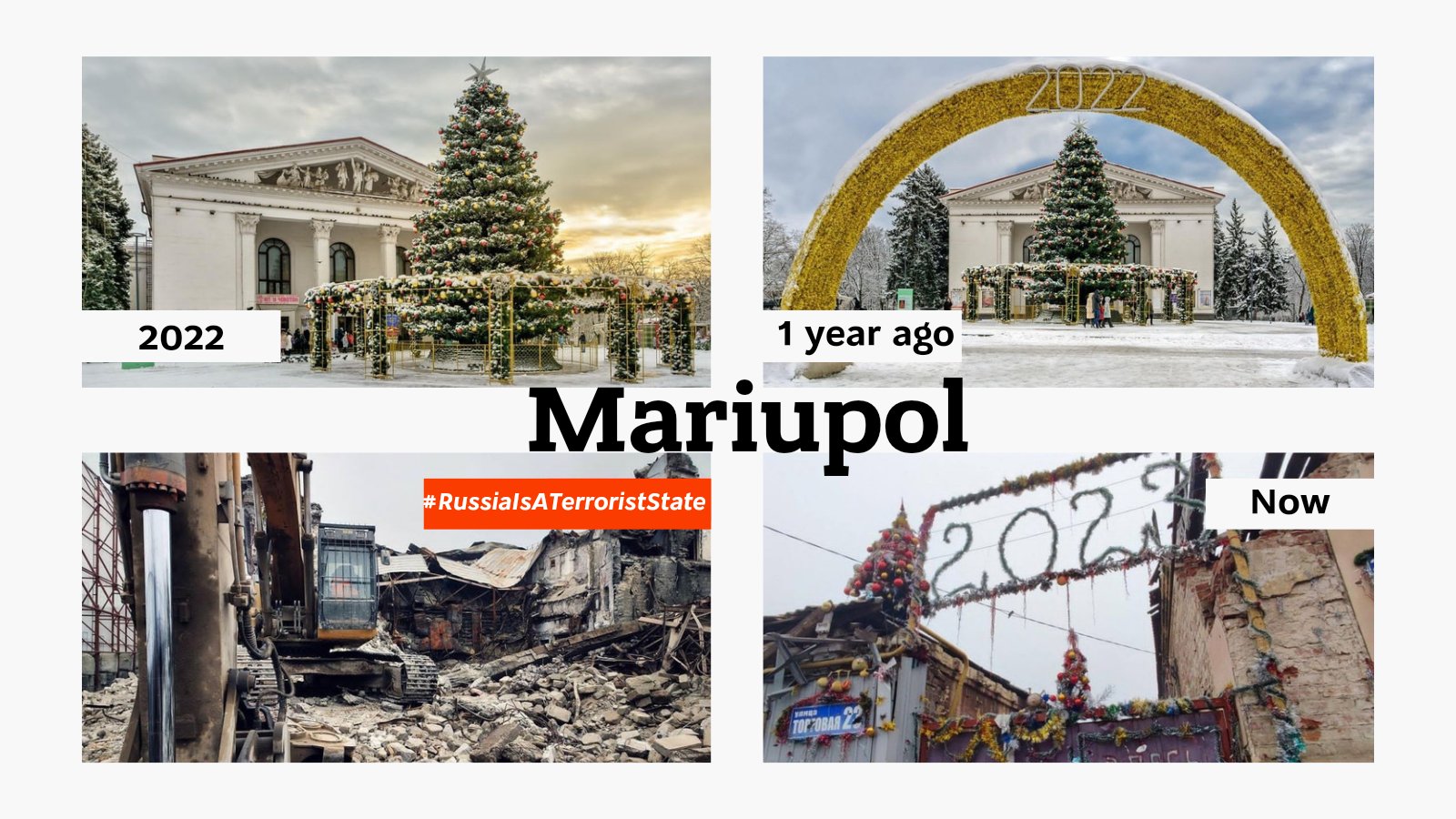 Mariupol before and after: Russia is a terrorist state