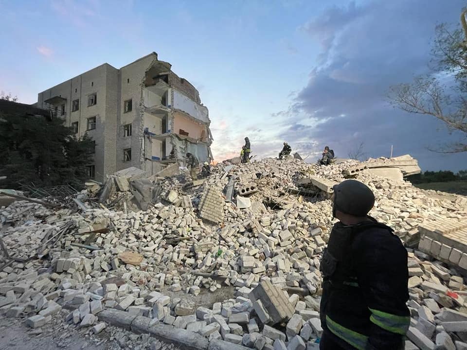 Governor: 34 people trapped under rubble after attack in Donetsk