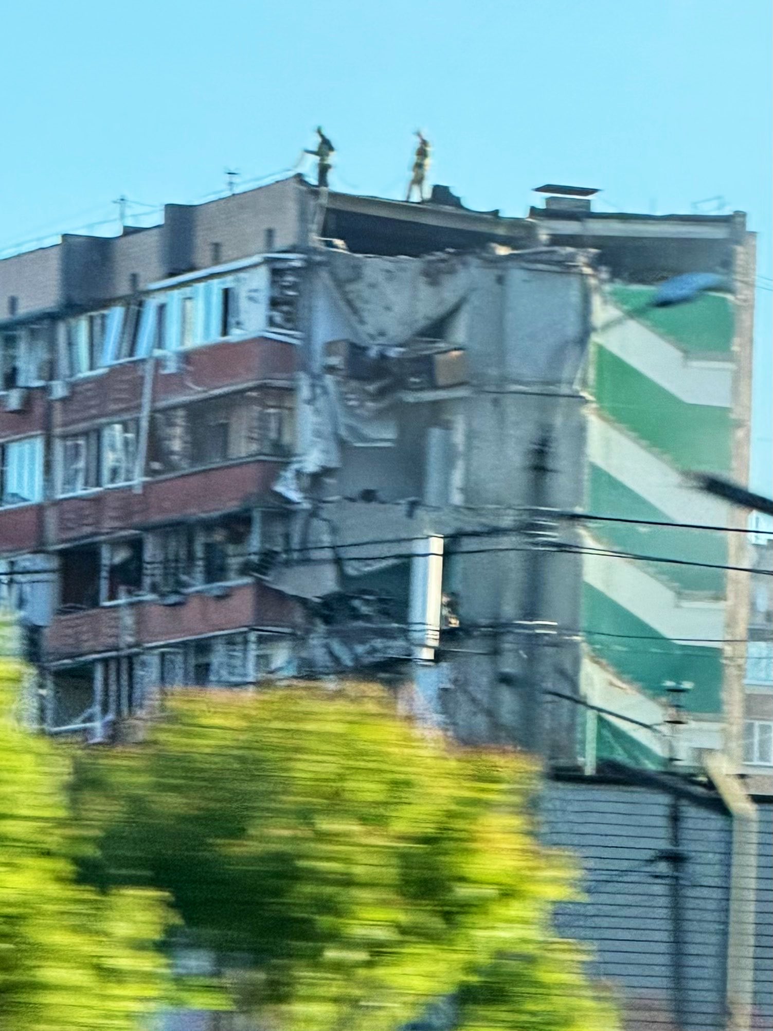 Russian missile strike collapses apartment building, rescue and drone attack